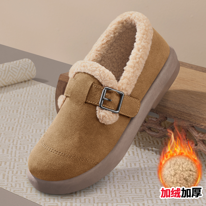 冬季老北京布鞋加绒毛毛鞋女外穿
