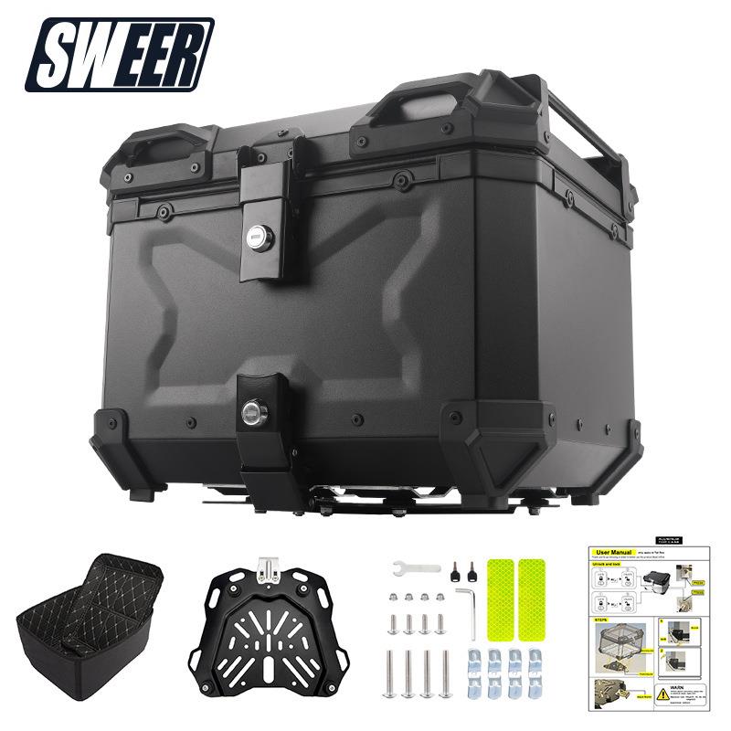 45升100L电动车尾箱收納箱大容量摩托车后背箱电瓶车后备箱铝合金