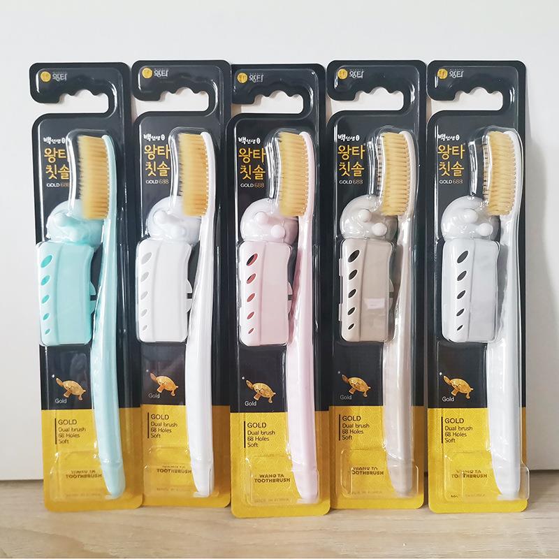 软毛牙刷三井688大头韩国日用百货便携旅行情侣牙刷一支装