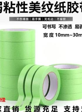 弱粘性美纹纸装修遮蔽乳胶漆硅藻泥手撕无痕婚房布置装饰遮蔽胶带