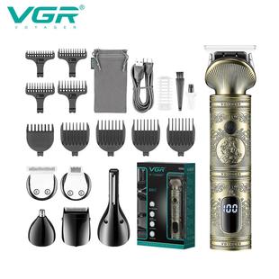 VGR106電推剪套裝 多功能六合一數(shù)顯油頭理發(fā)器推剪鼻毛剃須鬢角器