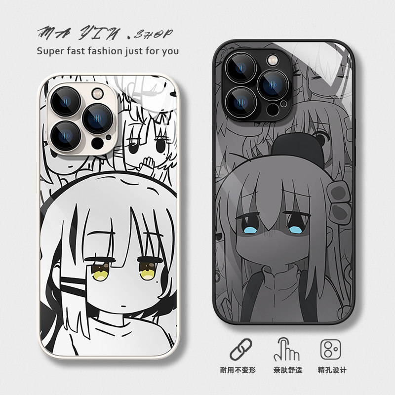 适用苹果17pro手机壳15promax液态玻璃波奇酱iphone13保护套二次元14plus动漫12pro全包ip11高级感xs简约se2