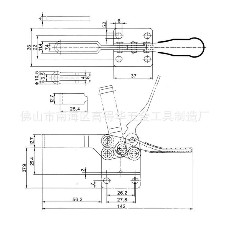 水平式快速夹钳 GH-201B 夹具 肘节快速夹 焊接固定夹钳 快速夹具
