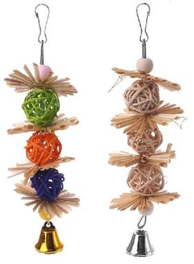 Colorful Parrot Chew Strands Bite Teeth Griiding Ball Bell