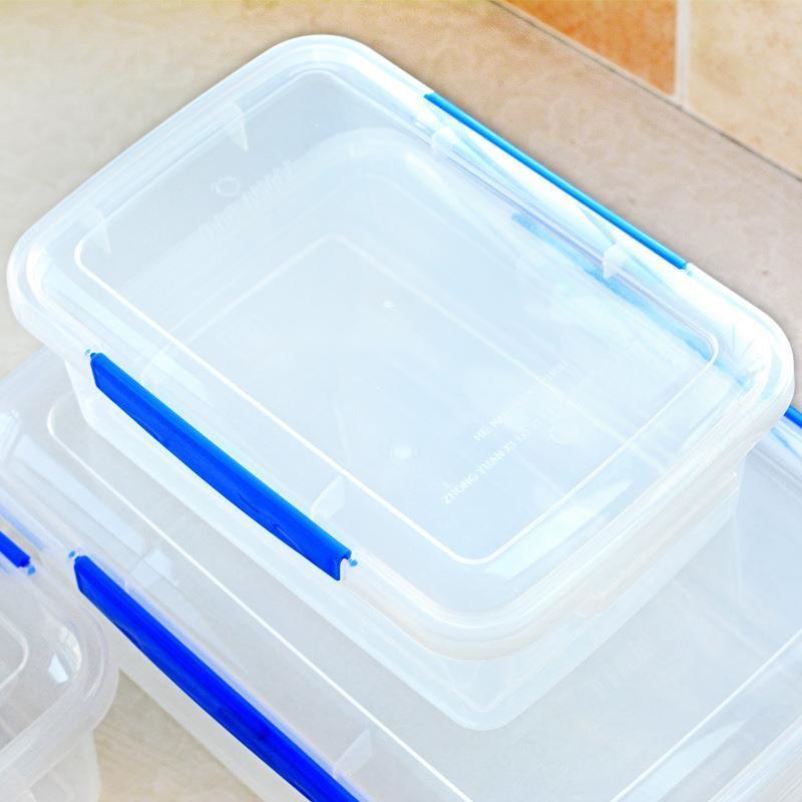 极速摆摊食品盒装无骨鸡爪盒长方形带扣塑料加厚保鲜盒厨房冰箱收