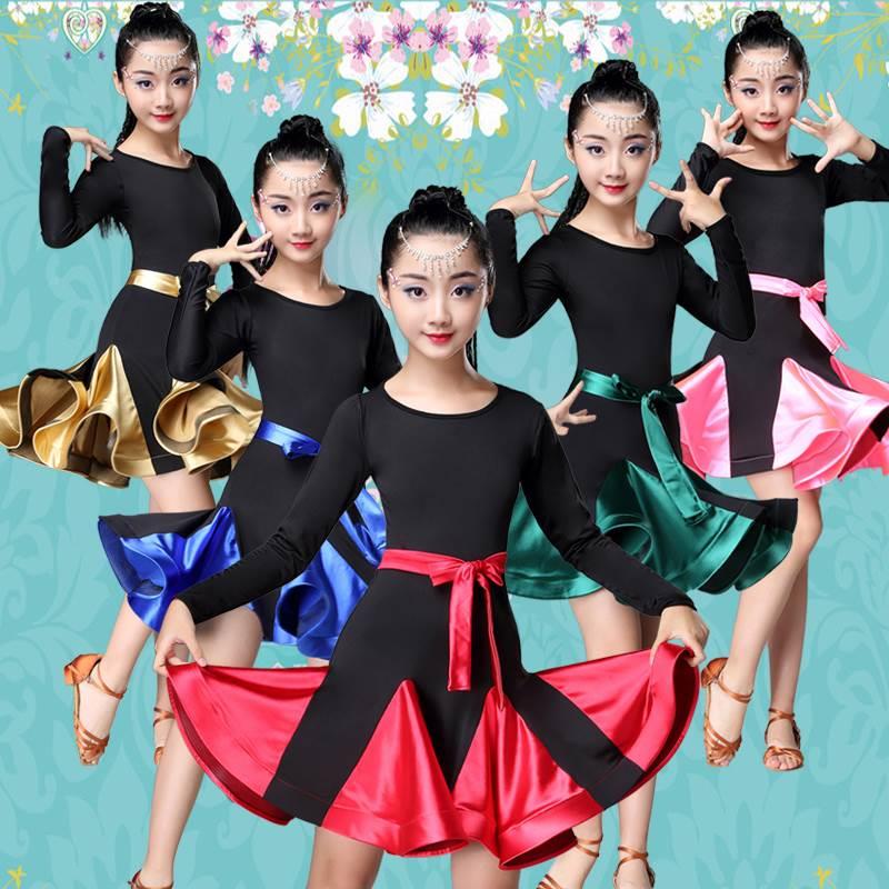 极速l女童夏季少儿拉丁舞服装儿童女专业舞比赛孩规定服出表演裙