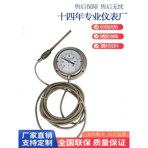 富阳工厂定制Wtq/Wtz-280不锈钢304压力指示器温度计耐蒸汽温度计