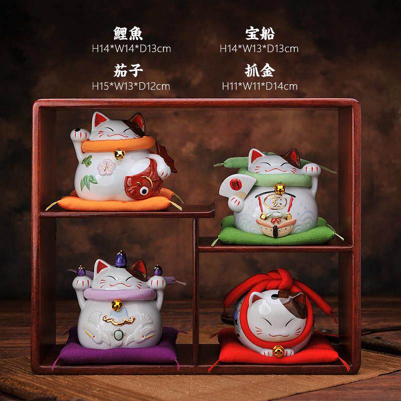 招财猫小摆件存钱罐开 业礼物办公桌桌面入户客厅玄关家居装饰品