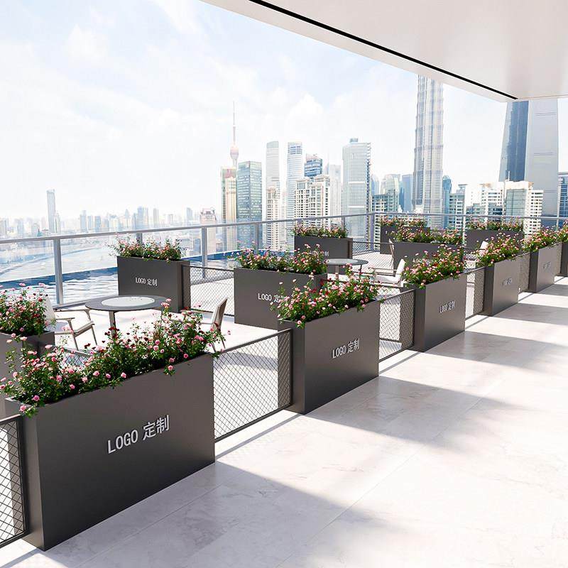 外摆隔断花箱网格防护栏户外铁艺围栏庭院栅栏不锈钢绿植装饰花槽