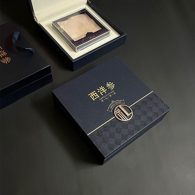 新款西洋参礼盒空盒高档铁皮石斛包装盒500克天麻礼品盒皮盒