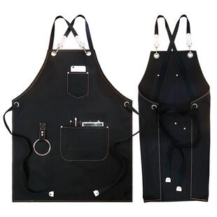 咖啡师围裙专用定制烘焙女厨房餐饮防水美发帆布高级工作服牛仔男