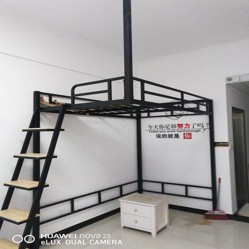 上铺悬空床loft高架床上下铺上床下桌复式二楼床铁艺床上床下沙发