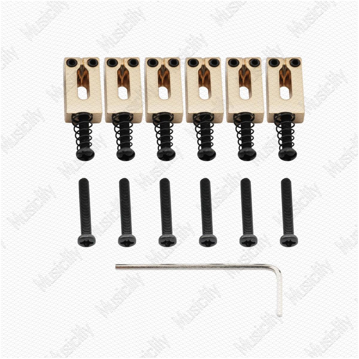 Musiclily通用Strat电吉他琴桥10.5 10.8现代方琴码覆古卷弦鞍子