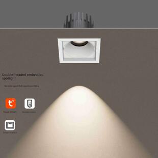 双头射灯嵌入式大胆灯芯方形防眩光客厅Led三头无主灯商店商业射