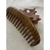 天天特价 高档卷发梳宽齿梳绿檀木梳子圆齿按摩梳大齿梳子免费刻字