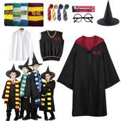 哈利波特服装 魔法袍学院cos服万圣节披风斗篷儿童角色扮演表演服