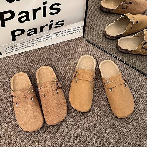 勃肯鞋女2025新款外穿厚底休闲博肯包头半拖鞋一脚蹬懒人防滑单鞋