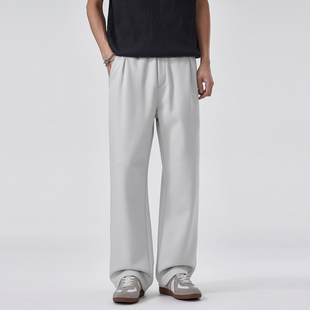 2026春季新款休闲裤男美式高街运动卫裤垂感直筒阔腿裤子宽松西裤