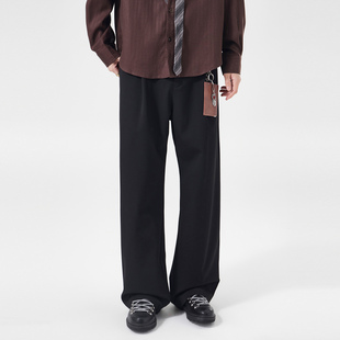 宽松直筒西裤男士垂感阔腿裤2026春夏新款时尚百搭高级感休闲长裤