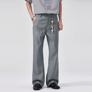 美式复古休闲直筒西裤男2026新款宽松百搭长裤灰色宽松轻熟风男裤