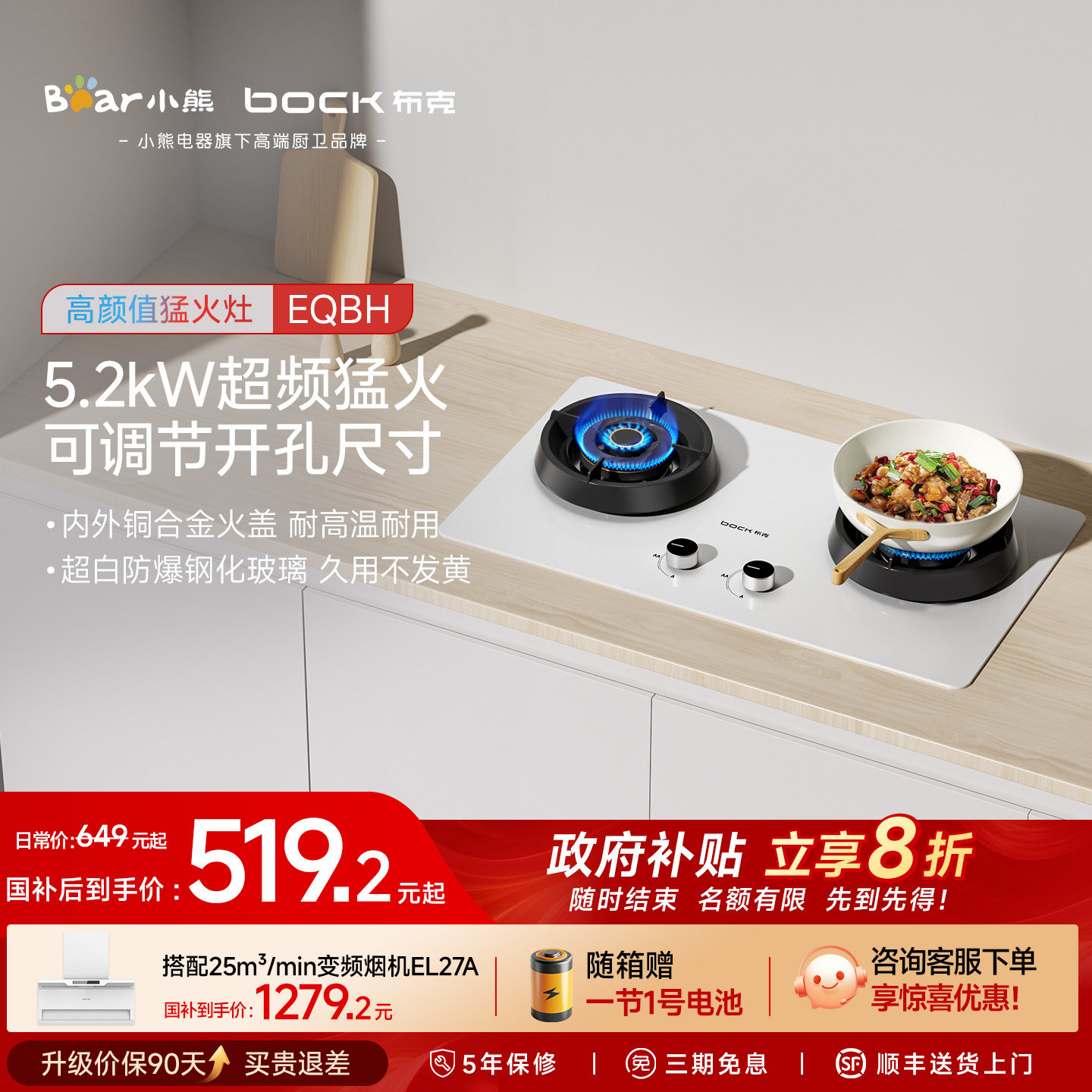 ���ڲ�����EQBH 5.2kW �¹�� ����ͭ��Ǵ���� ���а�װ ��Ȼ�� С�����²���ȼ����ú���������Ȼ��Һ������̨��߰�ɫ�ͻ��� 519.2Ԫ(������)