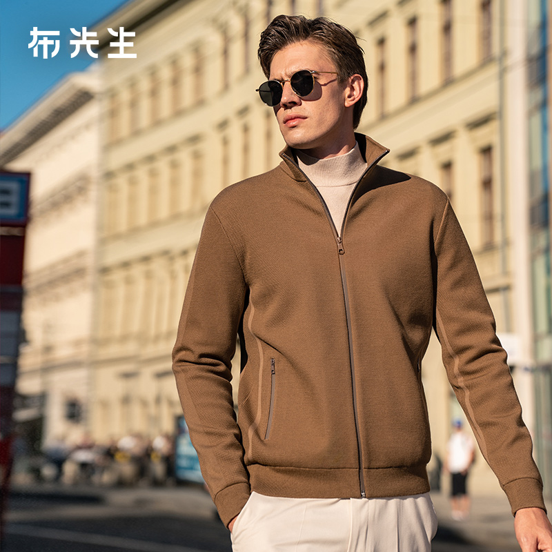 布先生轻奢羊毛外套男款立领