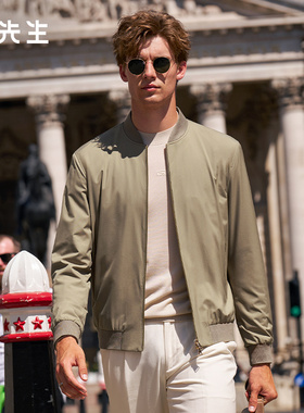 【羊毛防风保暖夹克-棒球领】布先生轻奢双拉链外套男长袖PT16781