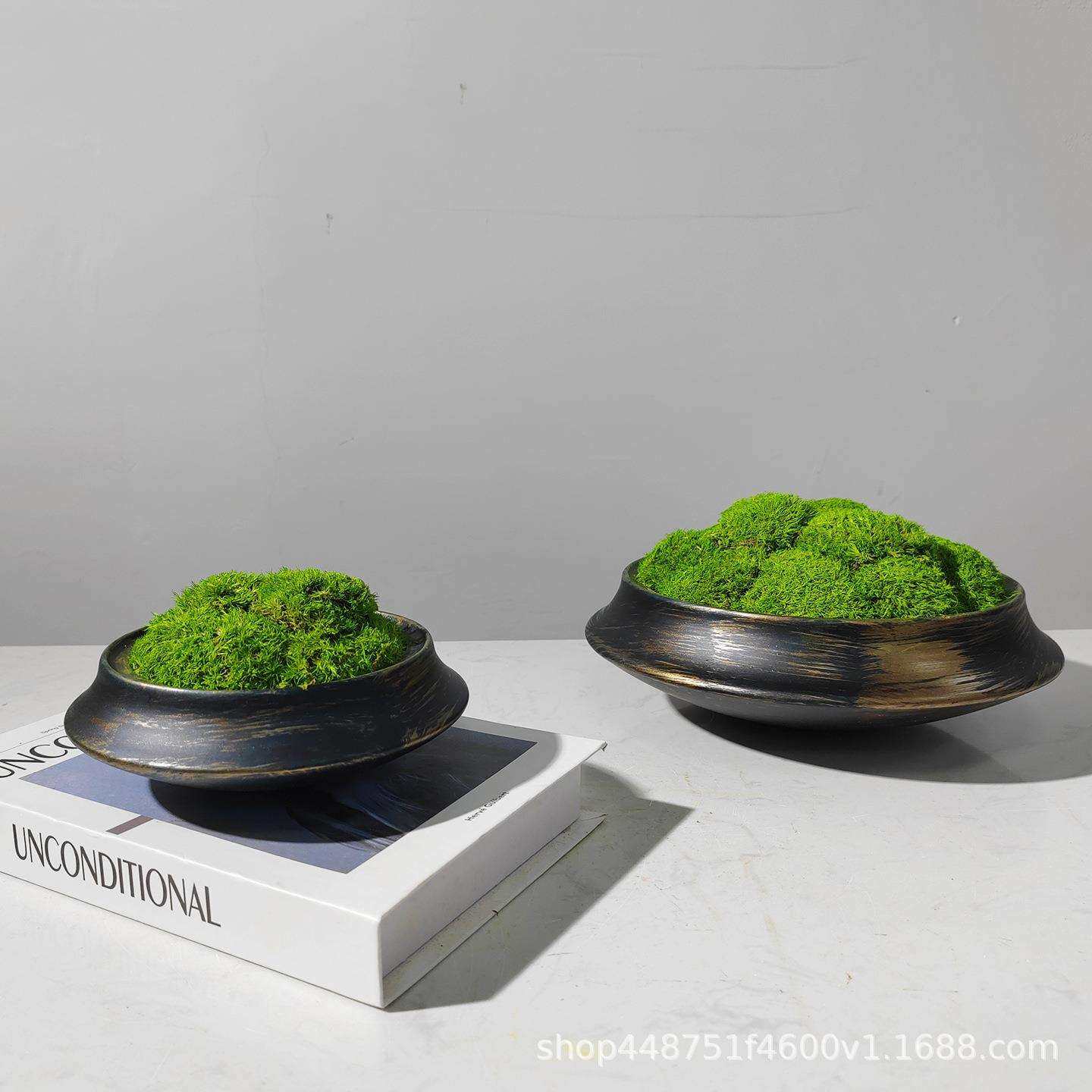 新中式永生苔藓花艺售楼处酒店圆桌花植物餐桌样板间客厅摆件绿植,3C数码配件,USB灯,淘宝优惠券,粉丝福利购,淘宝优惠卷