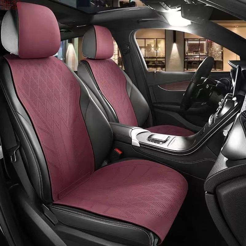 Y2U汽车坐垫四季通用翻毛皮打孔透气通风轻薄轻奢防滑座椅
