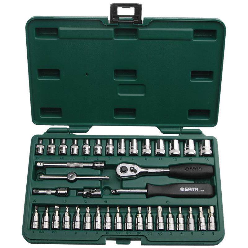 、五金汽修汽保套筒棘轮扳手38件工具箱套装汽车维修组套09002