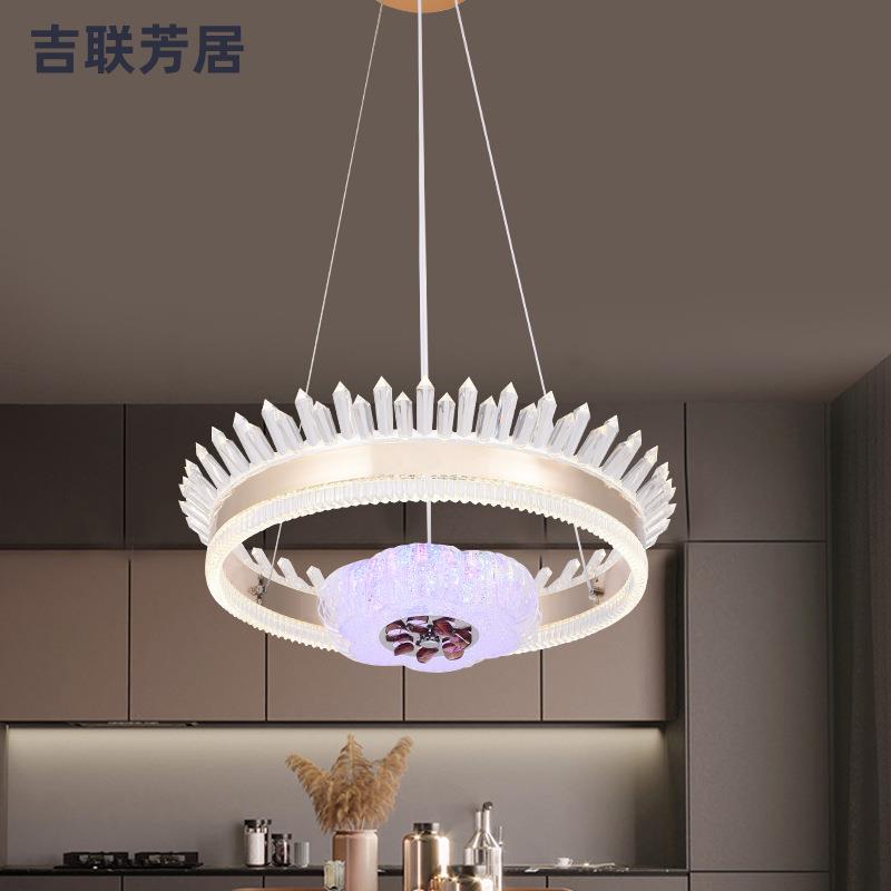 水晶灯意式极简家用圆形复式客厅餐厅灯简约酒店别墅吸顶卧室吊灯