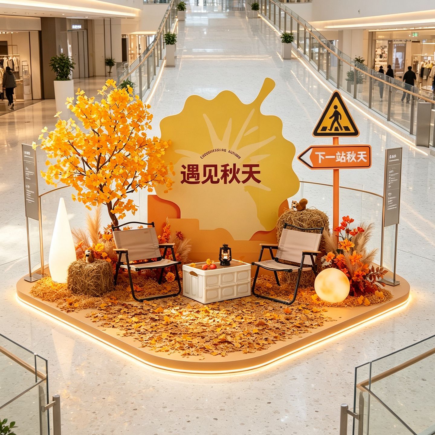 秋季仿真花假花商场 DP 点美陈装置商业中庭落地网红打卡布景摆件