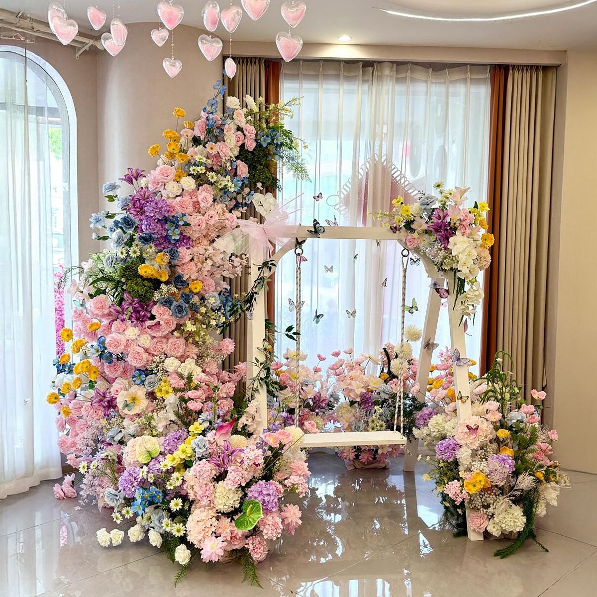 仿真花组合造景莫奈花园森系室内外婚礼布置拍摄道具装饰氛围摆件