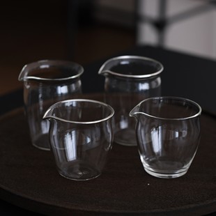 柒月里手工包银公道杯匀杯不烫手茶海高硼硅透明耐热玻璃分茶器