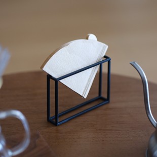 手冲咖啡滤纸架 摩卡壶V形扇形通用铁艺手工挂耳V60滤纸收纳盒