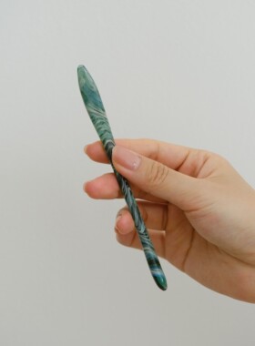 柒月里手工玻璃茶勺茶扒茶拨茶道实木茶针茶则茶荷功夫茶具配件