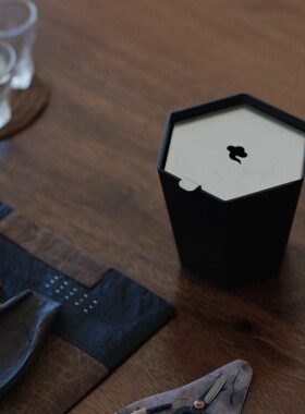 柒月里铁艺建水复古小号干泡功夫茶具茶渣缸水盂水洗茶道茶洗配件