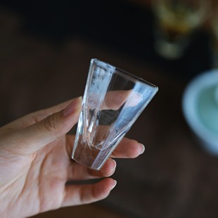 日式耐热手工玻璃杯钻石花茶加厚杯白酒杯品茗杯茶杯闻香杯小酒杯
