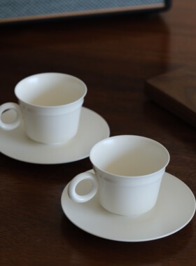 柒月里定制纯手工经典茶杯咖啡杯带托红茶杯咖啡道具拉花杯意式杯