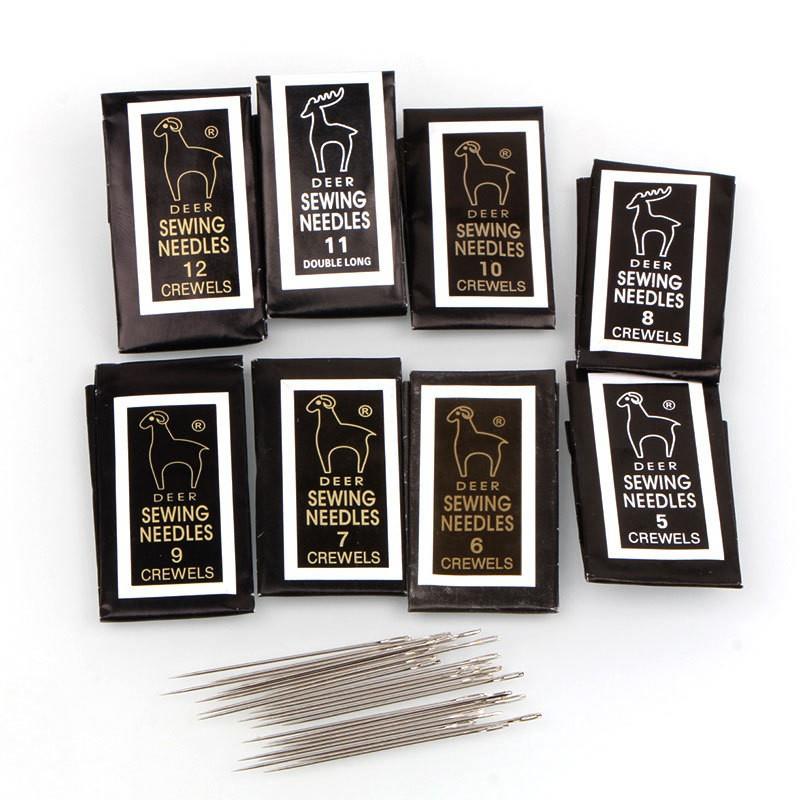 进口鹿牌手工针DIY手缝针家用缝衣针绣花针加长针厂家直销25枚装