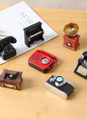 复古怀旧迷你家电收音机打印机小摆件客厅装饰品橱窗拍照道具模型