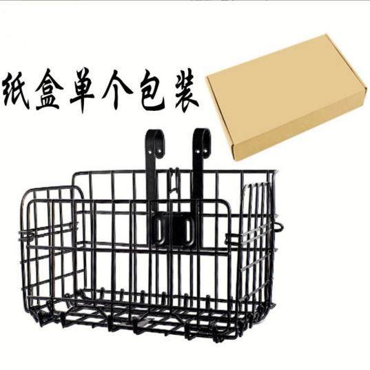 新款山地车折叠挂篮 自行车篮子车筐直销 前后挂式加粗款侧挂车篮