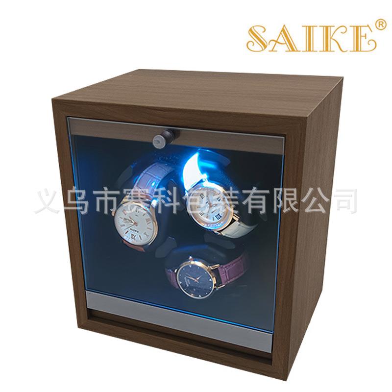 【锂电版】黑胡桃纹木质3表位全自动机械手表摇表器电动上链表盒