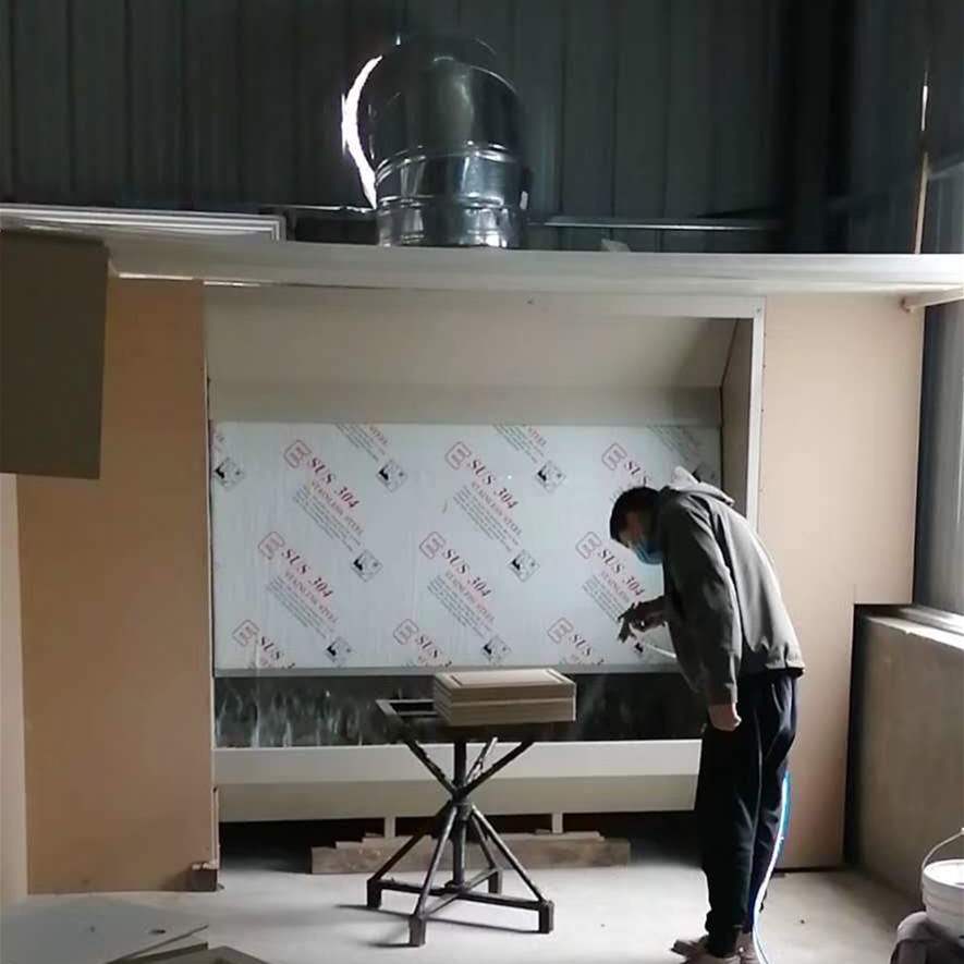 新品水幕水柜旋k水帘房漆台泵水喷漆循环烤环保型无帘柜水定制