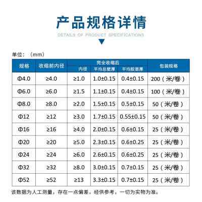 好货厂销四倍热缩双壁管加厚带胶4倍收缩防水密封环保热缩绝缘套