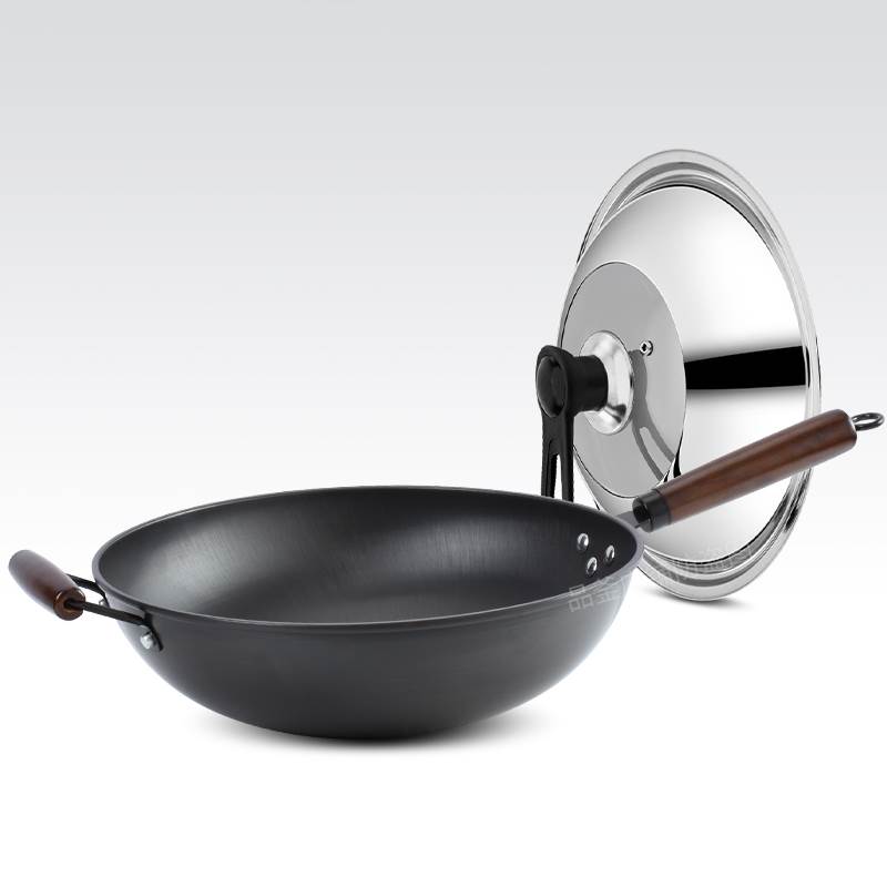 3500W凹面电磁炉专用铁锅凹形锅圆底不生锈无涂层不易粘锅炒锅