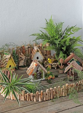 木质摆设摆件自然角幼儿园植物角户外装饰微景观别墅庭院花园布置