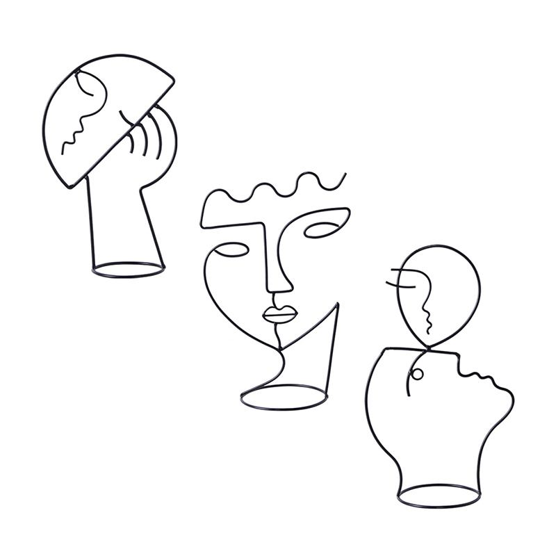 Nordic Wrought Iron Ornaments Abstract Character Sculpture F