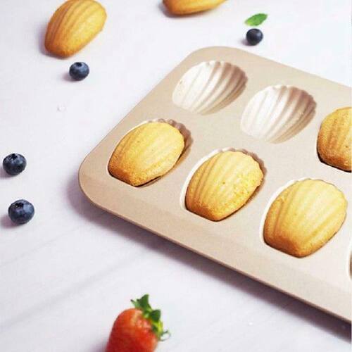 极速12-Cavity Madeleine Pan Non-Stick Seashell Shape Madelei