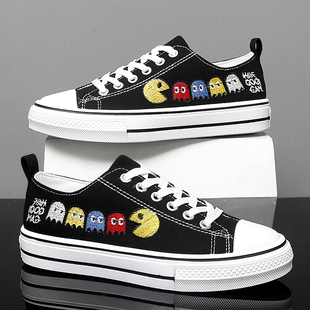 Hot sale Anime White  Shoes Men Casual Black Low Flat Mens